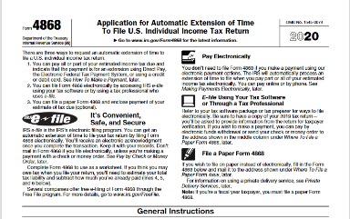 extension of time to file your tax return