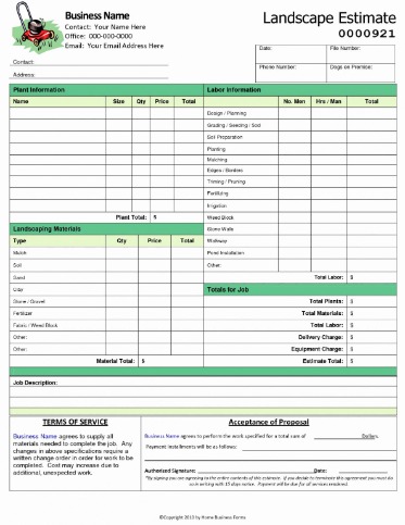 free estimate templates for word and excel