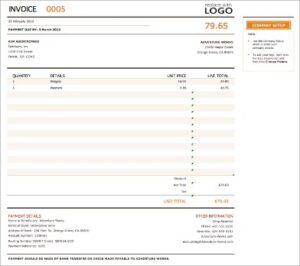 Invoice Template For Sole Traders