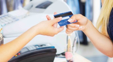 pay by debit or credit card when you e