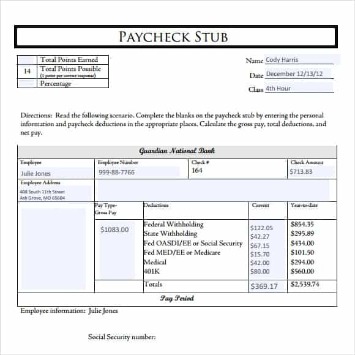 pay stub meaning